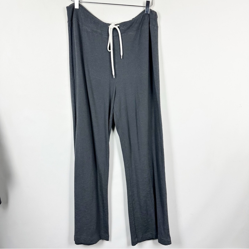 Monrow Vintage Sweat Pants Straight Leg Flare Drawstring Pant Charcoal Large